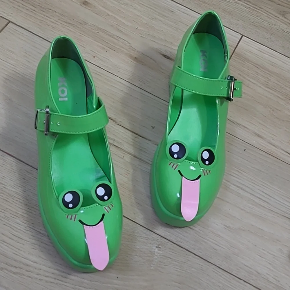 Koi TIRA MARY JANE SHOES ‘CHEEKY FROG EDITION’ women’s size US 8 EU 39 - Picture 2 of 14